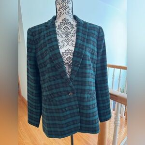 Ann Taylor gorgeous green plaid blazer